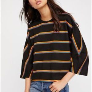 Striped black tee
